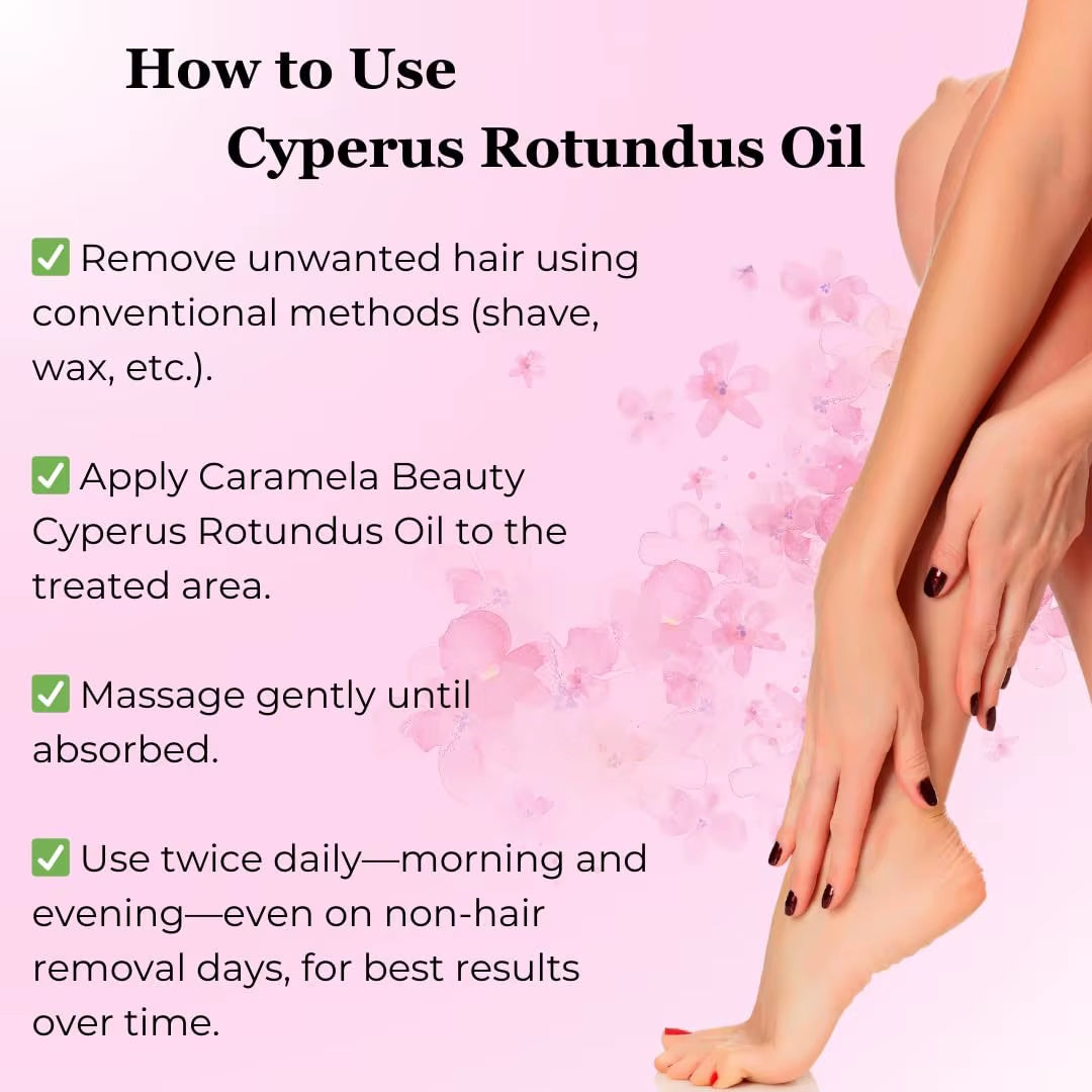 KOEC Cyperus Rotundus Oil for Hair Removal Reducing Armpit Legs Arms Body Hair Inhibitor Smooth Body Skin Hair Removal Oil